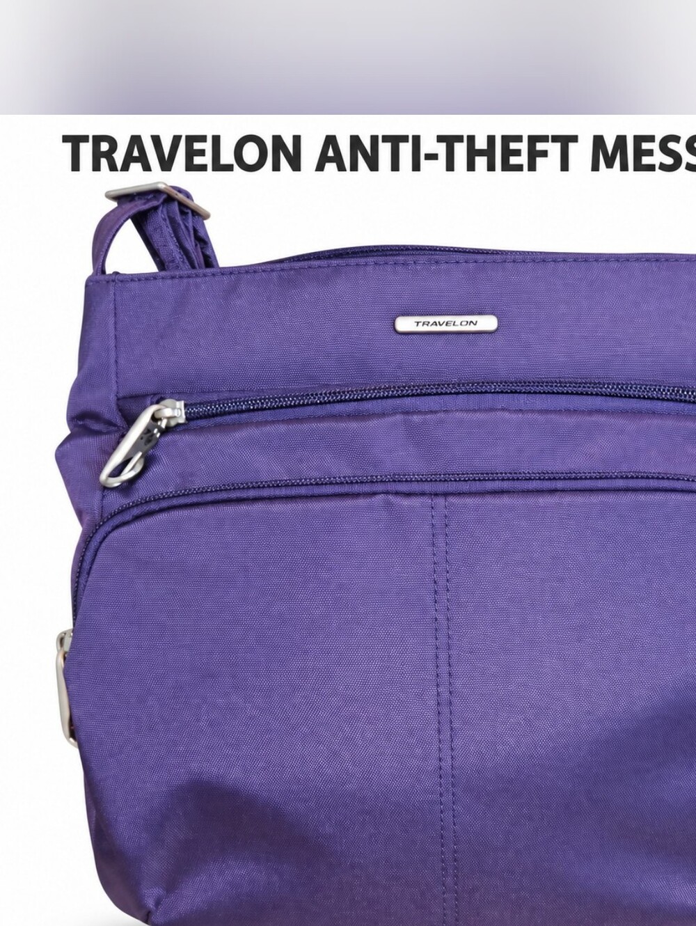 Travelon Anti-Theft Essential Messenger Travelon Purple Anti-Theft Crossbody Bag